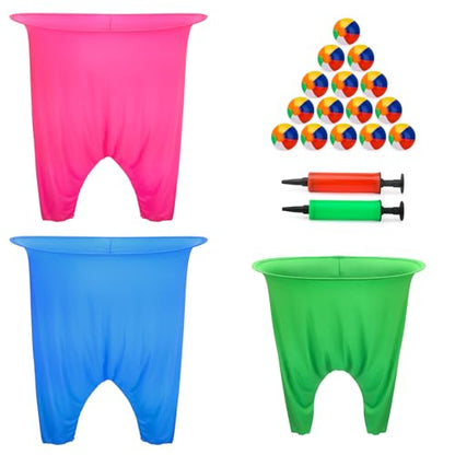 Granny Pants Yard Game, 3Pcs Granny Pants Outdoor Party Games for Adults Family, Fun Giant Toss Across Game with 15 Bouncy Balls & 2 Pumps for Backyard, Groups, Birthday, BBQ