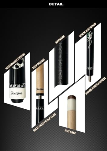 Professional Pool Cue 58" 10.5/12.5mm Tip Maple Shaft 1/2 Joint Ergonomic Grip Billiard Stick for Adults - color: PC23-12.5-set