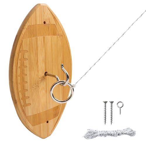 GSE Games & Sports Expert Ring Toss Game for Adults, Hook and Ring Toss Game Wall Mount for Outdoor/Indoor, Ring Toss Hook Game for Family Fun Party Game, Man Cave Decor - style: Football
