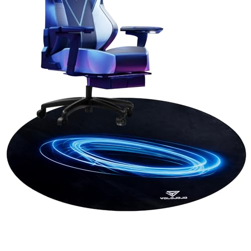 Office Chair Mats Hard-Floor Chair Mats Office Gaming Chair Mat with Blue Lightning Design (Blue) - color: Blue