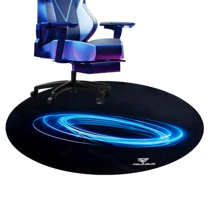 Office Chair Mats Hard-Floor Chair Mats Office Gaming Chair Mat with Blue Lightning Design (Blue) - color: Blue