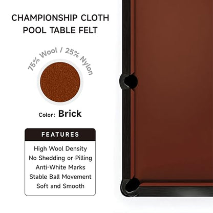Championship - Invitational Felt w/Teflon - 7/8/9ft - color: Brick, size: 7ft