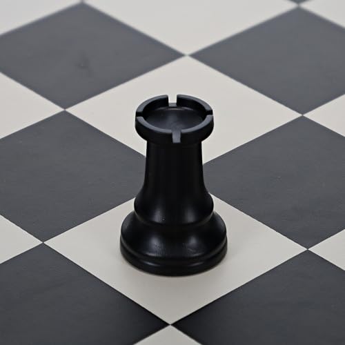 WE Games Replacement Staunton Chess Piece - Dark Rook for Tournament Chess Set, Plastic Chess Piece with Felt Bottom, Classic Design, Replacement Chess Pieces for Chess Set - color: Black Rook