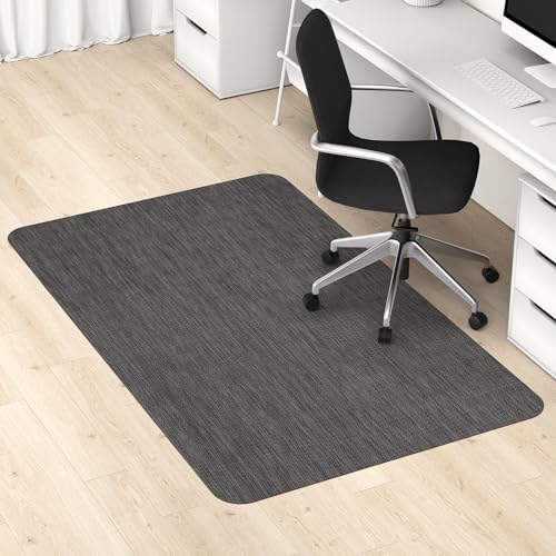 Blvornl Office Chair Mat for Hardwood Floor, 40"x 55" Desk Mat for Hard Wood, Large Anti-Slip Hard Floor Protector Rolling Chair Mat, PVC Mat Desk Rug for Office Home, Black - color: Black, size: 40" x 55"