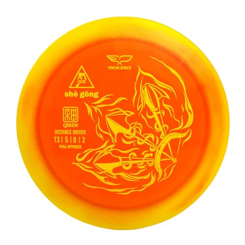Yikun PDGA Approved Stable Distance Driver - 170-175g Professional Disc Golf Driver | Glow & Glaze Line Options | Perfect for Outdoor Games & Competition - color: orange
