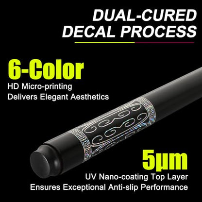 Carbon Fiber Pool Cue Stick 20-21 oz, Professional 13mm Rainbow Tip, 3/8 * 8 Joint, Includes Cue Case, Joint Protectors, Cue Chalks and Gloves - color: CQ-B20
