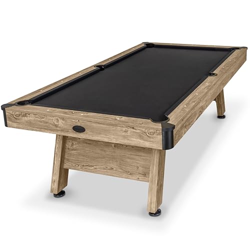 GoSports 7 and 8 ft Pool Tables with Wood Finish - Gray, Black, or Green Felt - Billiards Game Room Table for Adults & Family - Accessories Not Included - style: 8 ft Black