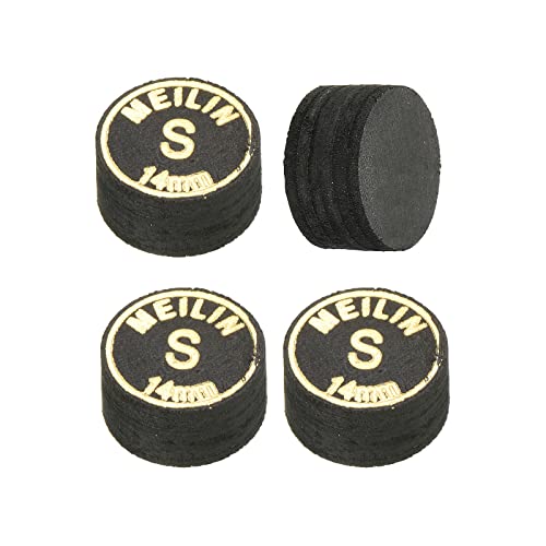 PATIKIL Pool Cue Tips Multiple Layer Pool Billiard Cue Tips Laminated Glue-on Snooker Stick Tip Billiard Accessories - size: 14mm, style: Soft