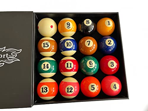 Champion Deluxe 2-1/4" Billiard Pool Ball Set Complete 16 Ball Set (Several Style Available) - color: Pro TV Pool Balls Set