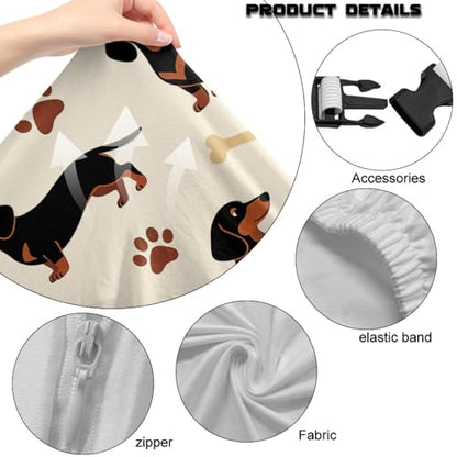 Dachshund Dog Paw Bone Print Gaming Chair Covers Slipcovers, Stretchable Elastic Computer Reclining Gaming Chair Seat Cover with Armrest Covers for Dormitories Study - color: Dachshund Dog Paw Bone