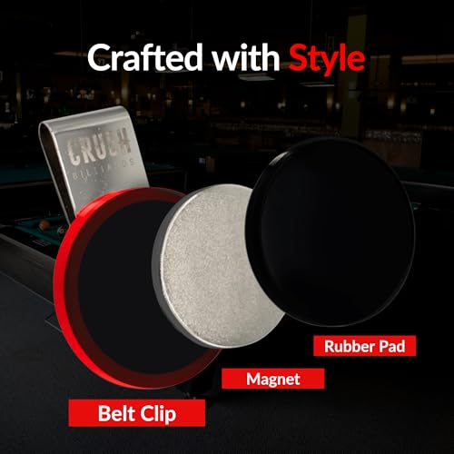 Ultra-Grip Magnetic Chalk Holder Clip - Neodymium Belt Clip for Secure Cue Chalk, Pool Stick Chalk Holder, Ideal for Billiards & Pool Accessories, Cue Stick Magnetic - color: Red