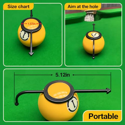 5-Pack Billiard Training Aids, Billiards Angle Trainer for 2-1/4" Balls, Improve Shot Accuracy, Ideal for Beginners & Intermediate Players, Includes Billiard Glove (White/Black)