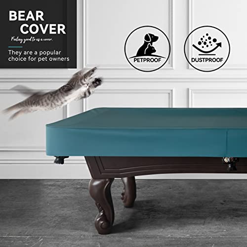 Heavy Duty Leatherette Billiard Pool Table Cover, Waterproof & Tearproof Cover for Pool Table 7/8/9FT (10 Colors Available) (8 Feet/Malachite Green)