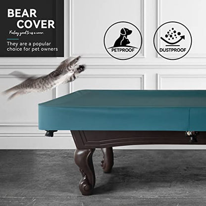 Heavy Duty Leatherette Billiard Pool Table Cover, Waterproof & Tearproof Cover for Pool Table 7/8/9FT (10 Colors Available) (8 Feet/Malachite Green)