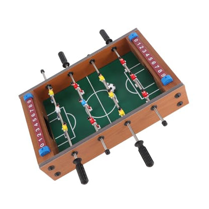 Foosball Table, 13.4 Inch Portable Interactive 4 Rows Table Soccer Game, Tabletop Soccer with 2 Balls and Player Cues for Family Game Rooms Adults Kids