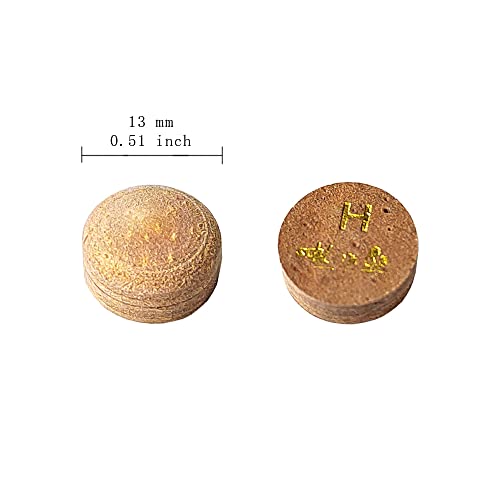 10pcs 13mm Pool Cue Tips Billiard Head Brown Multiple Layers Pig Skin H Hardness
