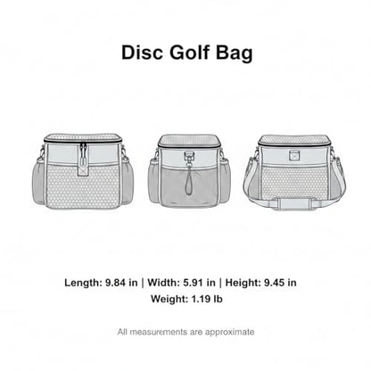 Compact Disc Golf Bag - Single Shoulder Carry Case for Putters & Mid-Range Discs, Lightweight Polyester Practice Pouch