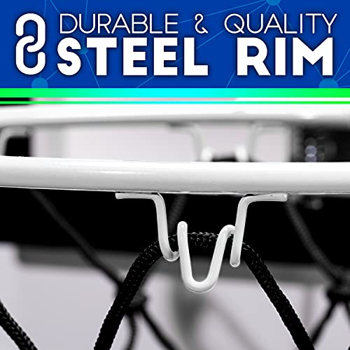 Franklin Sports Over The Door Indoor LED Basketball Hoops-Steel Rim Mini Basket-Includes Ball and Pump-Light Up Backboard - style: Light Up Double Hoops
