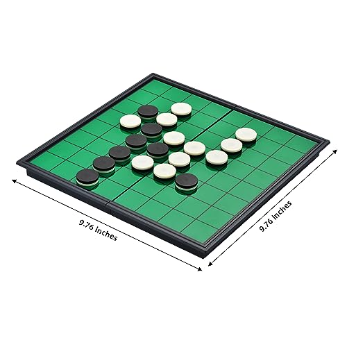 Magnetic Reversi Board Game Set 9.76" with Folding Board Classic Travel Games for Kids and Adults