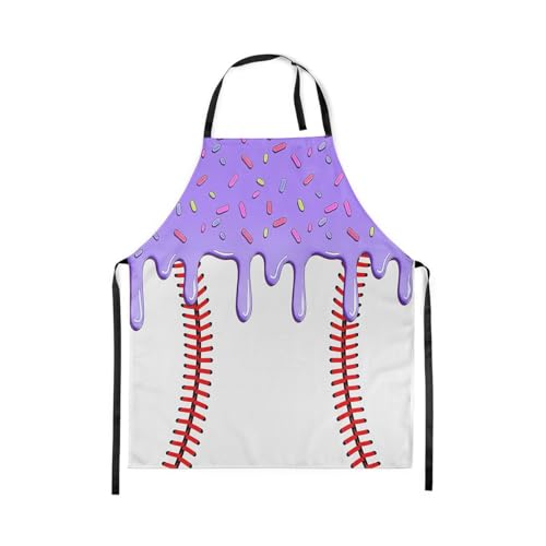 Castle Fairy Ice Cream Drip Baseball Kids Kitchen Apron - color: Purple