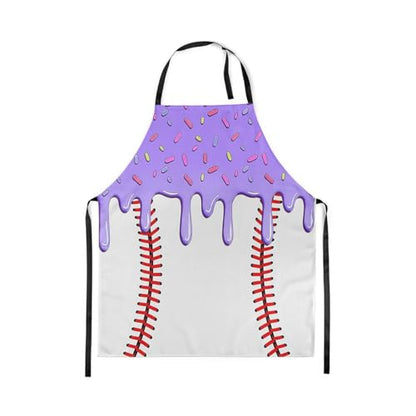 Castle Fairy Ice Cream Drip Baseball Kids Kitchen Apron - color: Purple