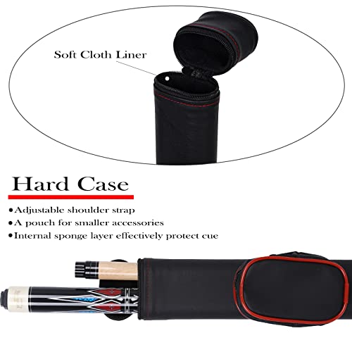 Pool Cue Stick with Hard Case Hardwood Canadian Maple Professional Billiard Pool Stick 58" 2-Pieces 19/20oz Pool Stick Set - color: CGB-200, size: 20 oz
