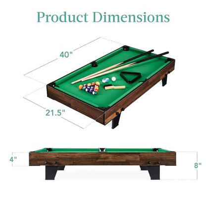 Best Choice Products Tabletop Billiard Table, Pool Game Table for Living Room, Game Room w/ 2 Cue Sticks, Ball Set, Storage Bag - color: Walnut