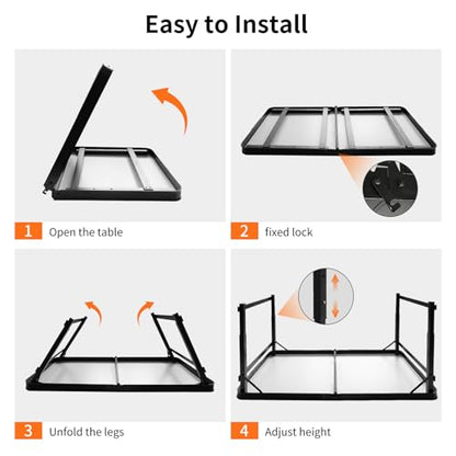 3.3FT x 2FT Folding Camping Table with Aluminum Alloy Legs, Adjustable Height Portable Outdoor Picnic Table for Camping, Travel, Parties, Kids Crafts, and Market Vendor Use - size: 3.2 ft x 2 ft × 1.97 ft H