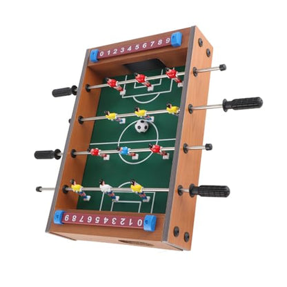 Foosball Table, Compact Portable Size Tabletop Foosball Mini Soccer Game with 2 Balls 4 Player Rows for Kids Family Interactive Play