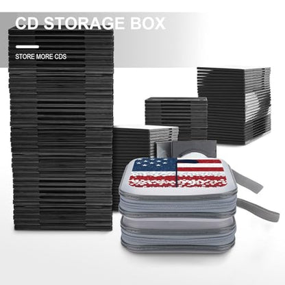 Golf with U.S. Flag Funny CD Case 40 Capacity DVD Storage Holder Portable Disc Wallet Organizer Bag for Home Travel