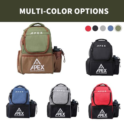 Disc Golf Bag, Large Disc Golf Backpack Holds Over 21 Discs, Durable & Lightweight with Multiple Storage Pockets - color: Green
