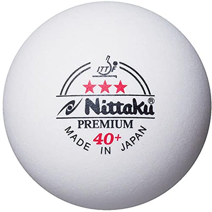 Nittaku Table Tennis Ball, International Certified Ball, Plastic, 3 Star Premium