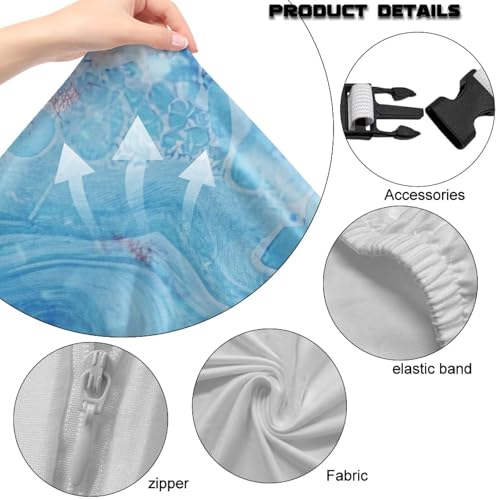 Suobstales Blue Butterfly Marble Print Gaming Chair Cover, Stretchable Computer Office Chair Cover for Armchair, Swivel Chairs, Computer Boss Chair, Removable Chair Slipcovers with Armrest Cover - color: Blue Butterfly Marble