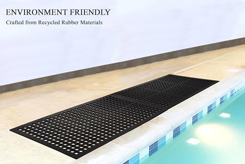 A1 Home Collections New All Purpose Anti Fatigue Versatile Rubber Floor Mat with Drain Holes, Workplace Mat, Restaurant Kitchen Mat, Bar Area Mat, Commercial, Industrial Anti Fatigue Mat 36x60 Inches - size: 60"L x 36"W x 0.6"Th