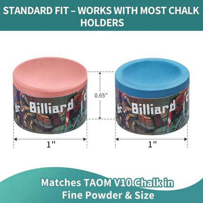 Pool Cue Chalk 2 Pack, Nano Technology Pool Stick Chalk, Billiard Table Accessories for Professional Tournaments, Clubs, Bars & Home (High Performance, Reduced Miscues, Durable) – Blue & Pink - color: Blue& Pink-2 Pack
