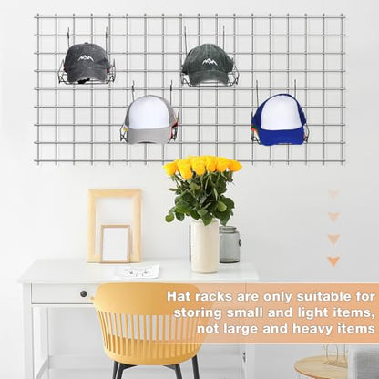 Yaocom 10 Pcs Wire Hat Rack Display for Slatwall, Grid, Pegboard, Metal Multifunctional Retail Shelves Organizer for Home Shop Store Boutique, Black