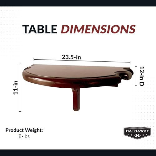 Hathaway Premium Half Moon Wall Shelf - color: Walnut Finish