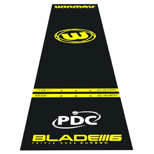 WINMAU Dart Mat with Throw Line for Soft Tip and Steel Tip - Available in Outshot and Clearzone Style - style: PDC Pro Zone