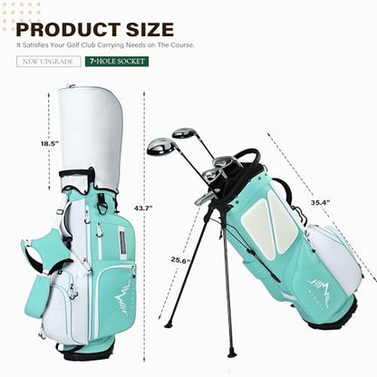 uniHimal Lightweight 7-Way Golf Stand Bag for Men & Women | Carry Bag, Multiple Pockets, Dual Straps - color: Green