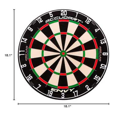 Accudart Envy Bristle Dartboard - 360° Pro-Glide Number Ring - ROTA-X Precision Alignment System - LEVELTECH Stabilizers for Perfect Alignment - Premium Kenyan Sisal