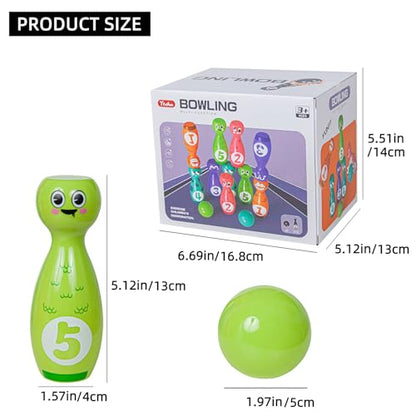 Bowling Set for Kids 2-5, Bowling pins for Kids, Indoor Activity Games, Birthday Gifts for Boys Girls 5-7 (Includes 10 Plastic Pins & 2 Balls)