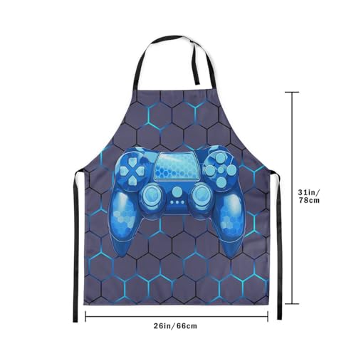 Castle Fairy Basketball Kitchen Apron - color: Gamepad Blue