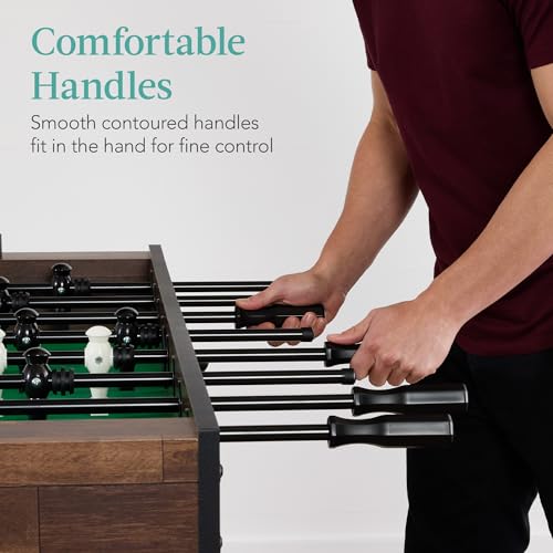 Best Choice Products Full Size 54 Inch Regulation Foosball Table for Home, Game Room - Includes 2 Balls, 2 Cup Holders - color: Walnut