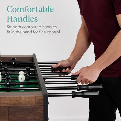 Best Choice Products Full Size 54 Inch Regulation Foosball Table for Home, Game Room - Includes 2 Balls, 2 Cup Holders - color: Walnut