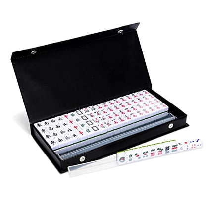drizzle Green Travel Mini Mahjong Set 20mm with Instructions - Portable 146 Tiles - for Beginners with 4PCS Racks 2 Pounds - Chinese Mah-Jong Game 麻将 - size: Green