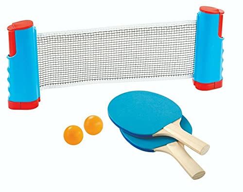Portable Ping Pong Paddle & Retractable Net Table Tennis Set - Ping Pong Racquet Rack Paddle Balls Set