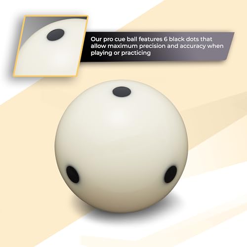 Cue-King Pool Balls Black Edition, Billiard Balls, Grade AA+ 2-1/4" Regulation Size Set with Pro Dotted Cue Ball, Pool Table Balls, Billiard Balls Set, Pool Ball Set, Bolas De Billar