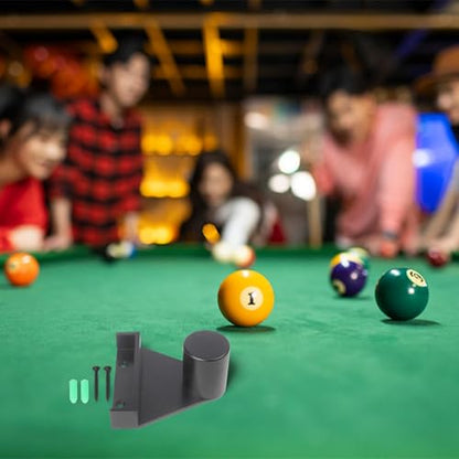 FABULETTA Wooden Snooker Rack Wall Mounting Storage For Pool Triangle And Chalk Holder Billiards Accessory Organizer Space Saving Design Brown(Black)