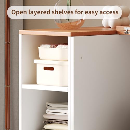 Full Murphy Bed Cabinet, Farmhouse Murphy Bed with Wooden Foldable Platform, 6 Open Cubby Storage Shelves, Saving Space Wall Bed for Guest Room, Home Office & Apartment, White - size: Full