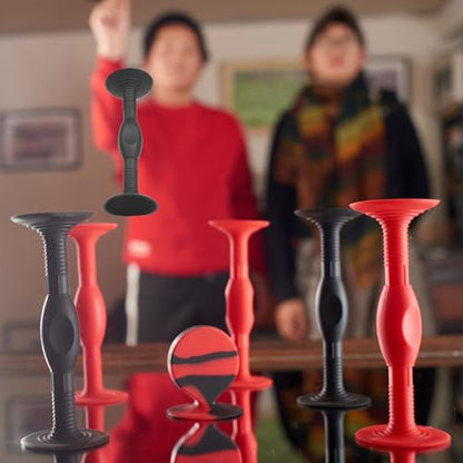 Silicone Sucker Darts Throwing Game Set, Safe Indoor Outdoor Suction Cup Toy for Kids and Family - color: Red; Black